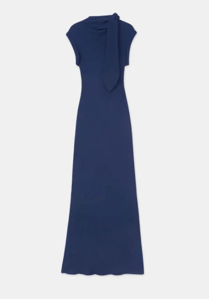 Midnight blue floor length gown